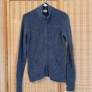 Columbia Womens M‎ Full Zip Blue Sweater Mock Neck Outdoor Activewear Academia